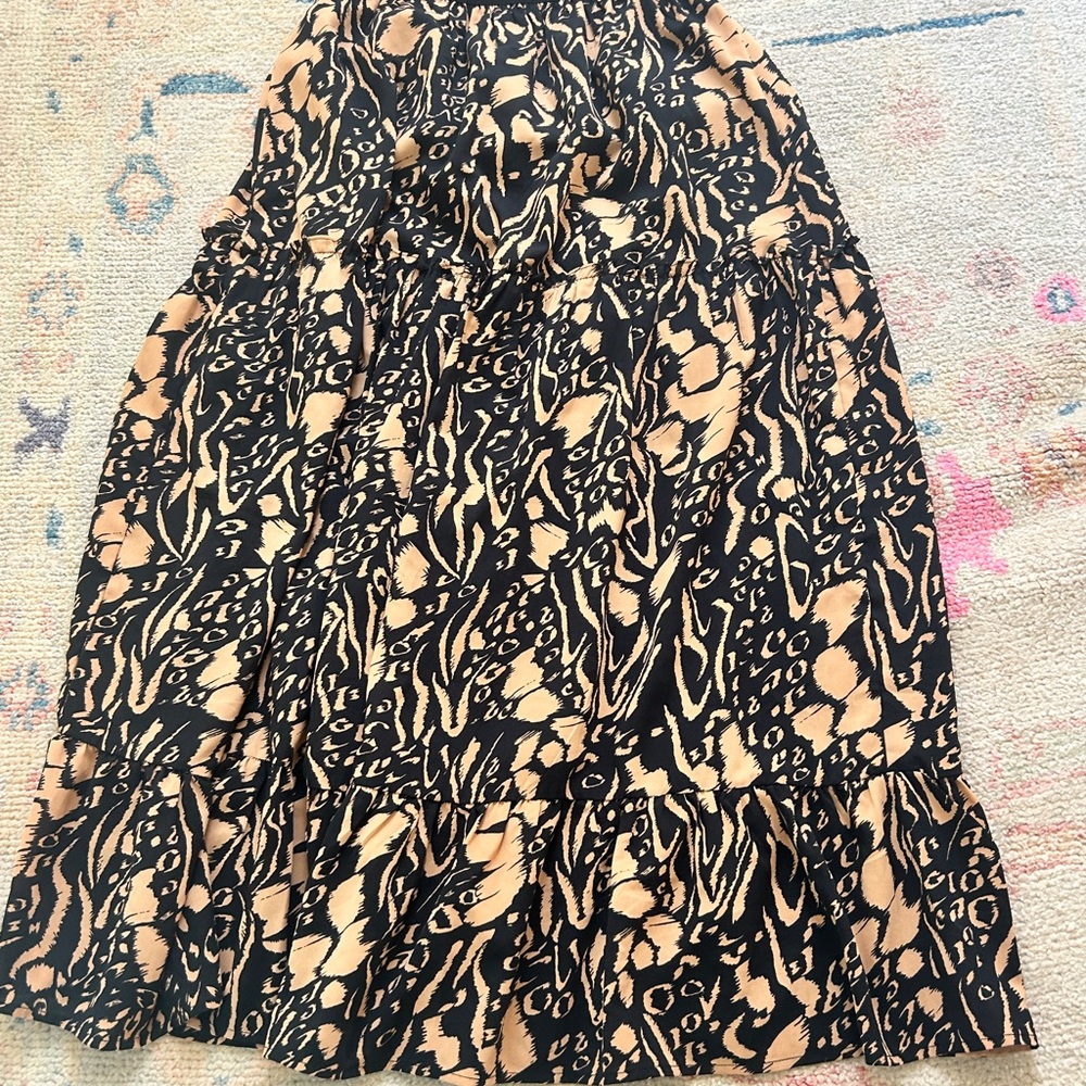Joy Joy Black and Tan Maxi Skirt